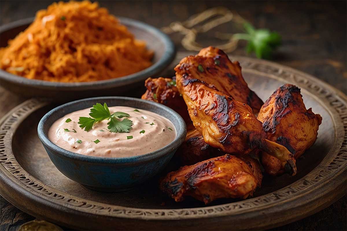 A bowl of homemade Cane’s Sauce served with crispy chicken fingers and fries