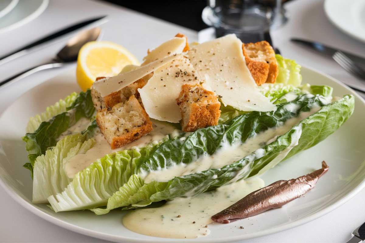 eoffrey Zakarian's Caesar salad with creamy dressing and crispy croutons